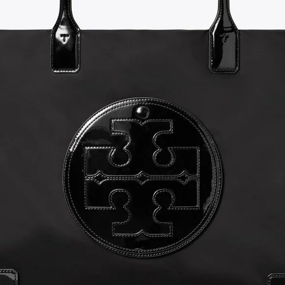 Tory Burch Ella Patent Large Tote - Black - Picture 2 of 6